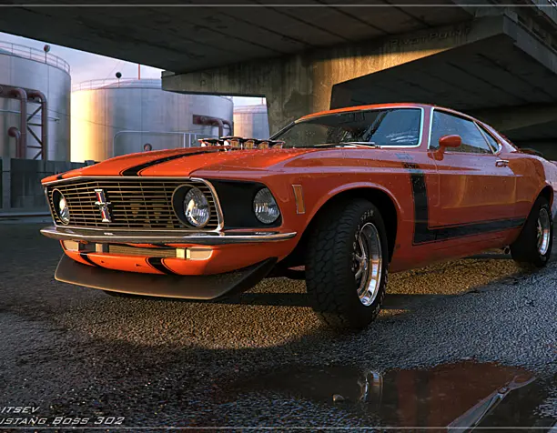 Ford Mustang Boss. After the rain.