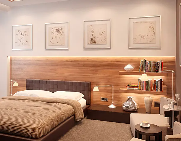 the bedroom in penthouse