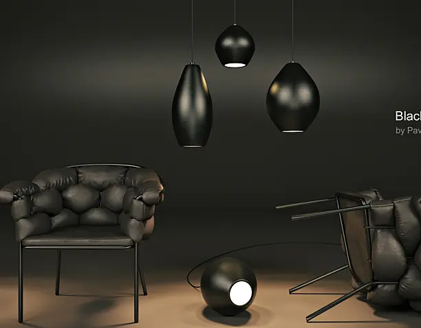 Светильники из глины Black Light.