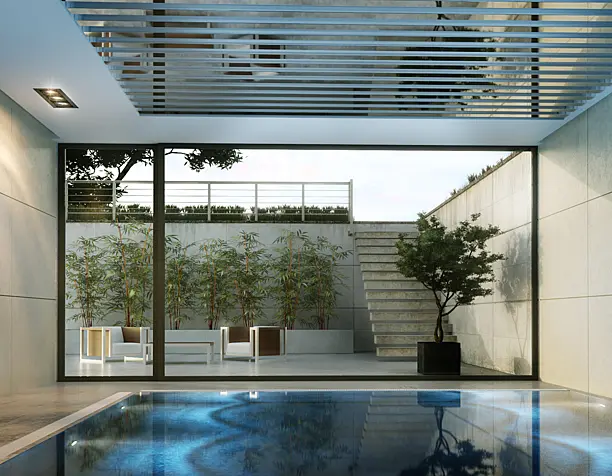 Cavity with a pool