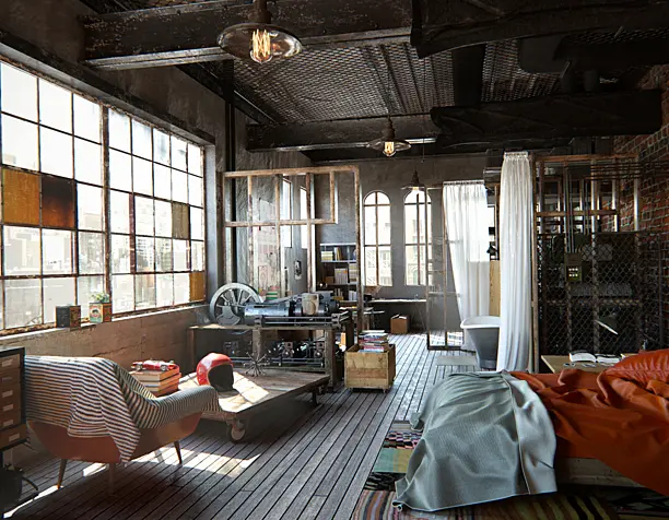 WHOLA LOTTA LOFT! BROOKLYN NYC LOFT 3RD WINNER IN EVERMOTION CHALLENGE 2015