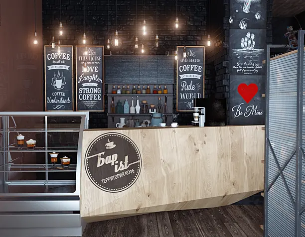 Dark fashionable coffeshop