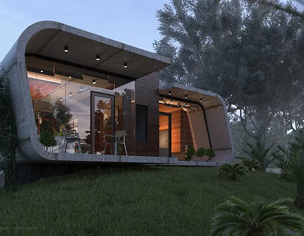 Cast concrete nature architecture