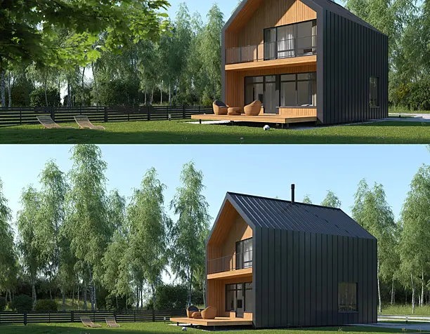 Visualization of budget houses, north Russia