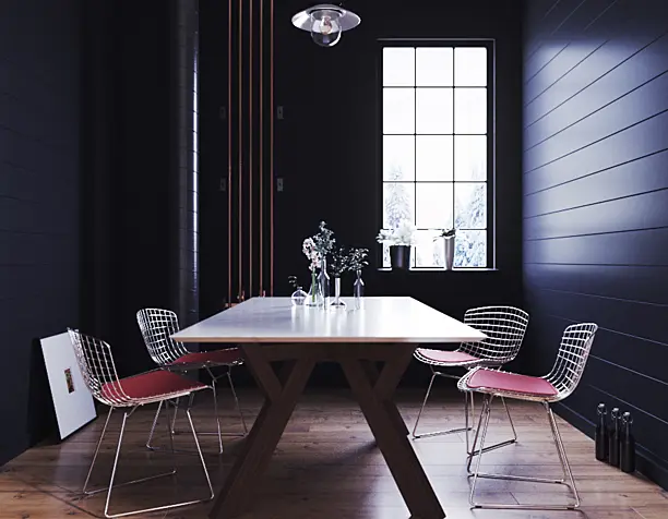 Monochrome interior.