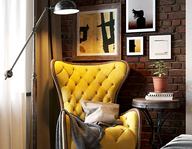кадры из "Interior bedroom in Loft"