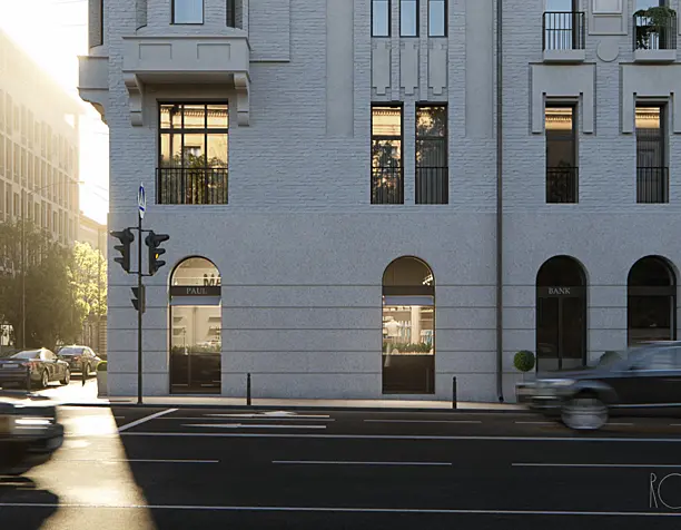 Building at sunset