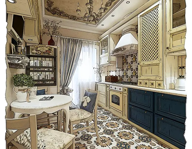 Визуализация кухни + художественная обработка в Photoshop