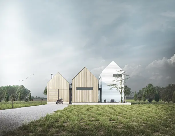 3D Architectural Visualization Cottages. USA