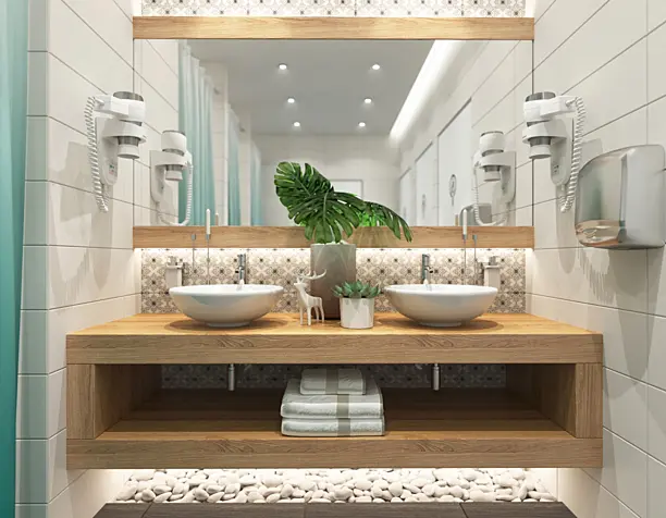 Design women's changing rooms in the spa
