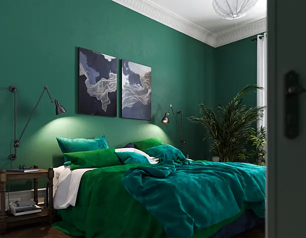 green bedroom