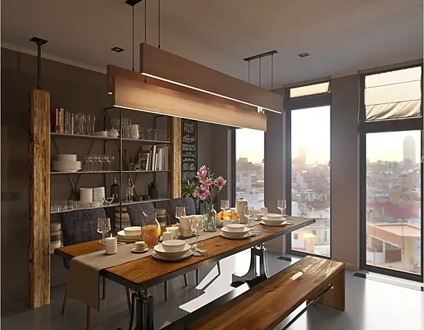 Кухня-столовая \ Loft  &  hi-tech design