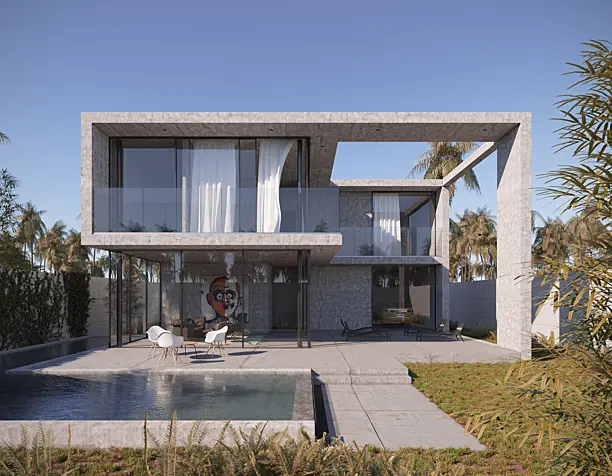 Concrete house in Alicante, Spain.
