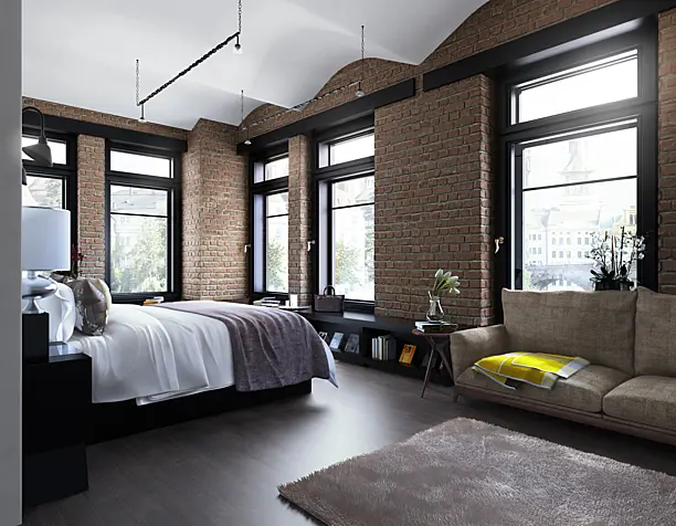 Интерьер спальни в стиле Loft