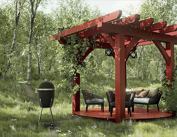 Wood pergola