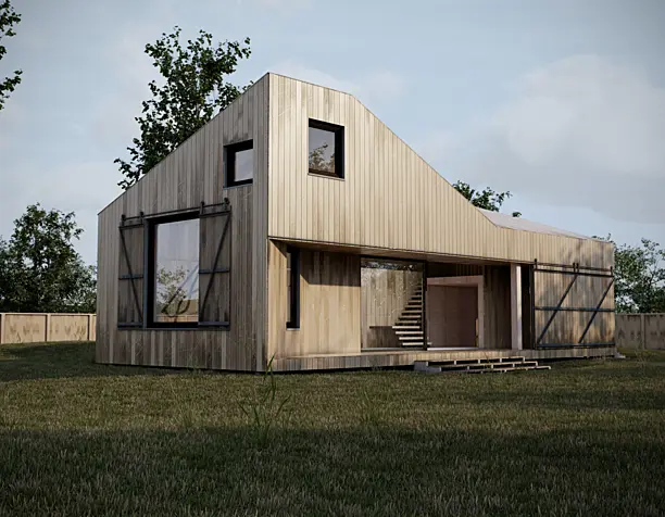 Wooden house.