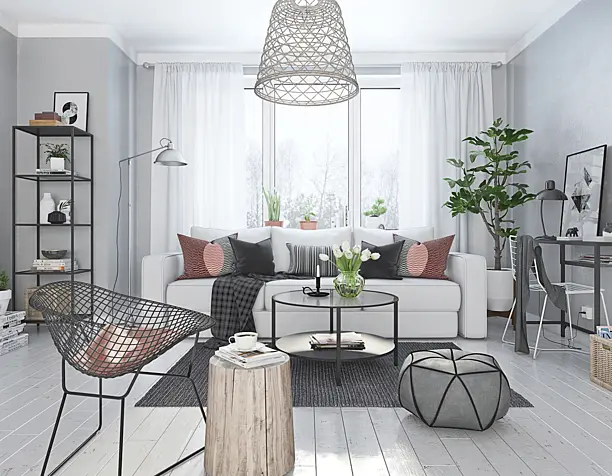 Living room in Scandinavian style