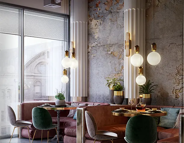 The new project of the restaurant in the style of luxury