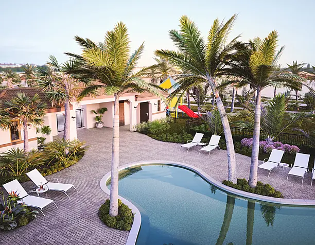 Miami evening pool