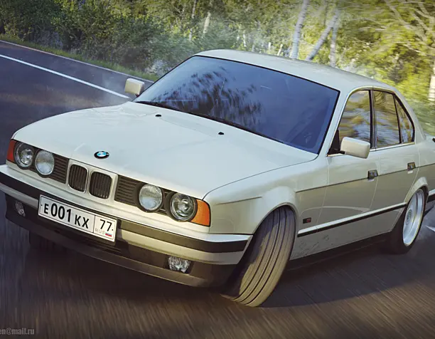 BMW E34 5er Дрифт в березняке