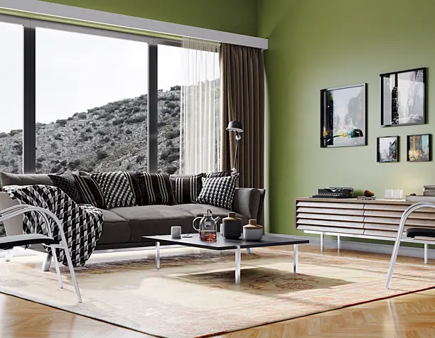 Hall in a light green style