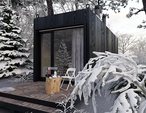Tiny house. Winter