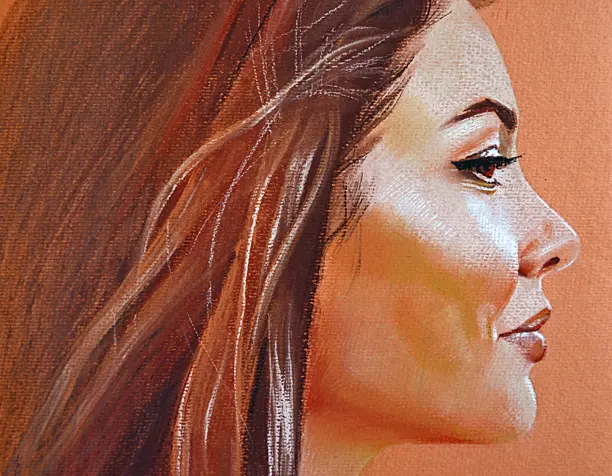 Victoria's portrait. Soft-pastel.
