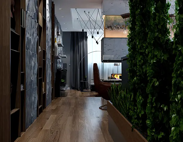 Modern Loft style Living Room & Kitchen