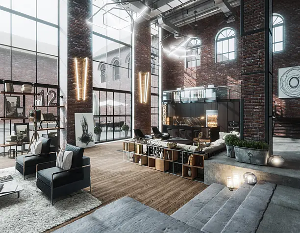 industrial style living room