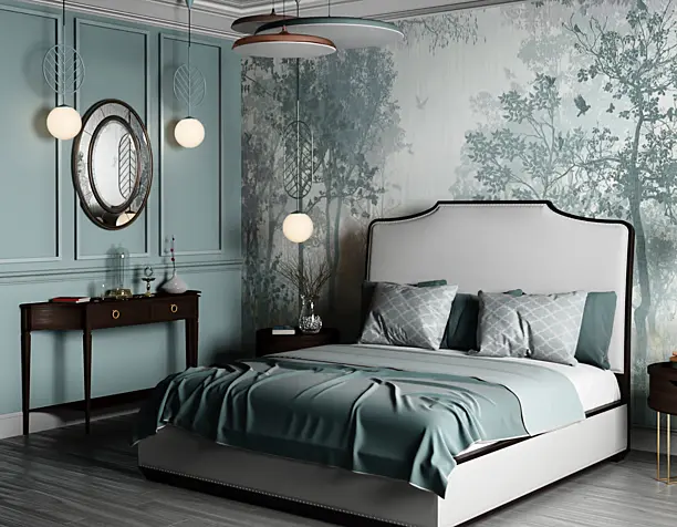 BLUE CLASSICAL BEDROOM