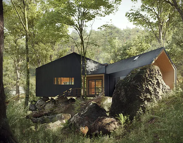 House Above the Rocks (выполнено по референсу)
