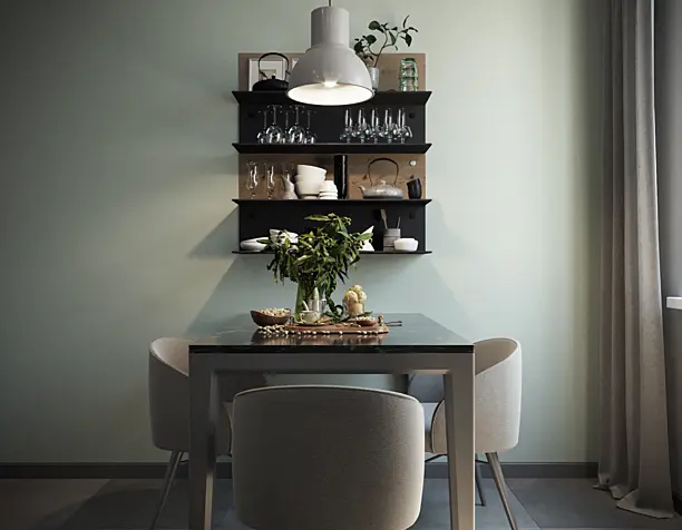 Grey|Green kitchen project 9m2