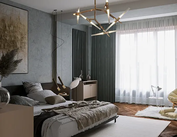 Light Complex Bedroom Visualization