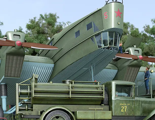 ТБ-3 (4 х М17). Аэродром