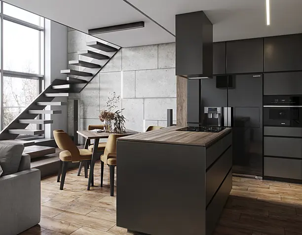 BLACK and  GRAY apartment( сделано по референсу )