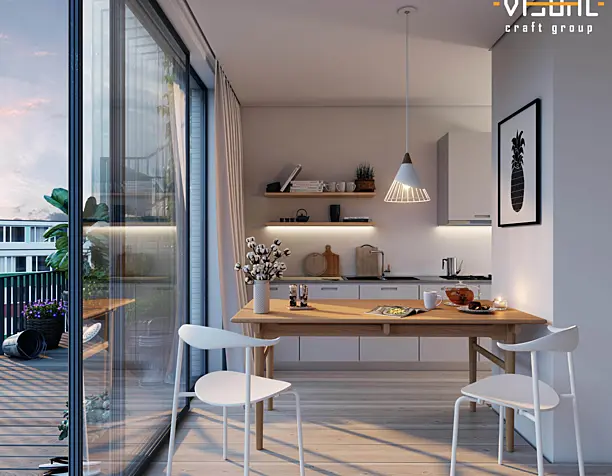 Interior visualizations. Residential project in Oslo