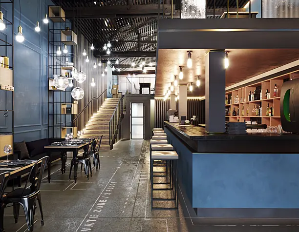 cafe render (сделано по референсу)