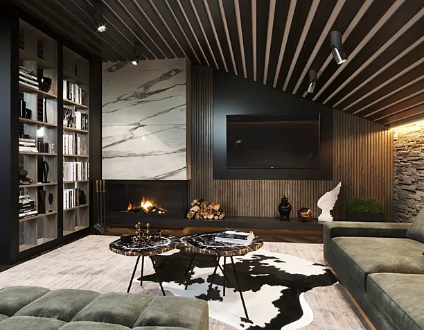 Chalet interior living room