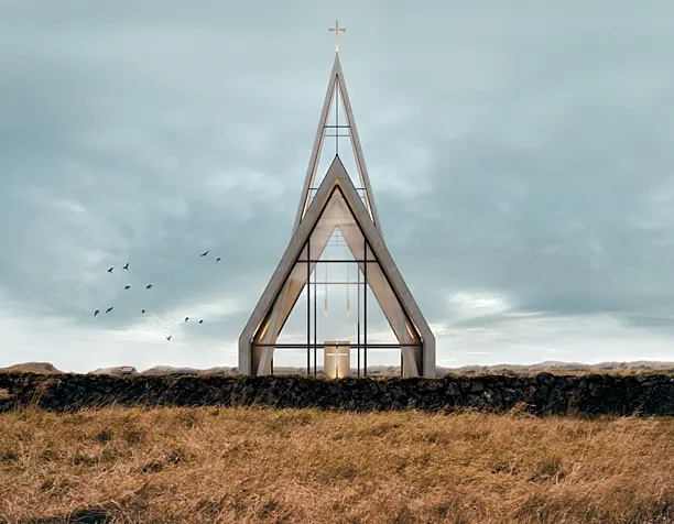 Minimalist church in Iceland