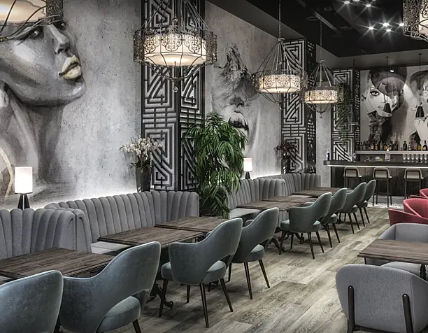 Industrial and Modern Style Design - Lounge and Grill Bar Design
