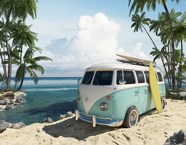 Surf hippie van