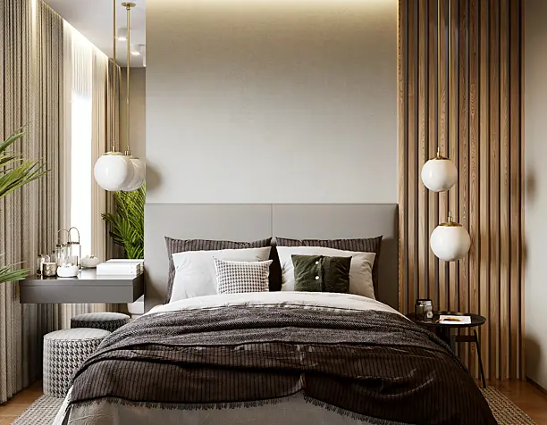 interior in shades of green
