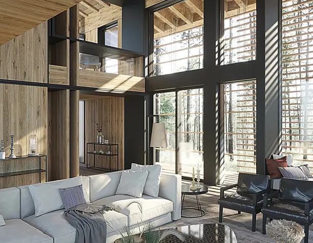 The visualization of a luxury Chalet in the Swiss (сделано по референсу)