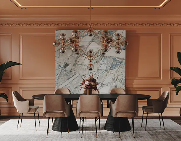 Salmon dining room