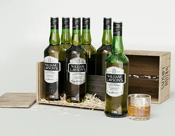William Lawsons. Whiskey from Scotland. CGI