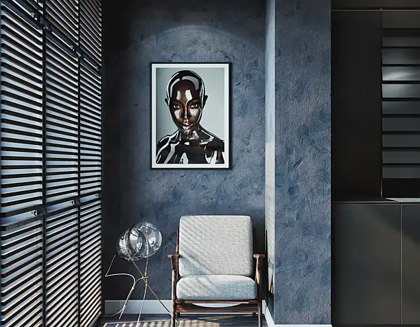 living room in dark colors