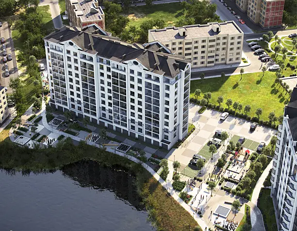 Apartment house by the lake
