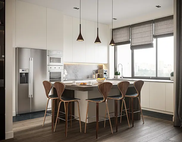 Beige and wood