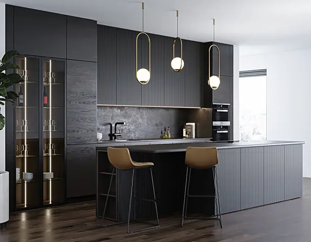 Black modern kitchen