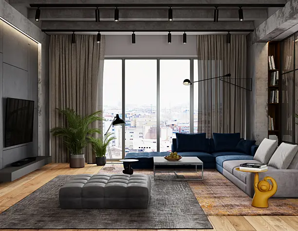 living room (работа по референсу) loft